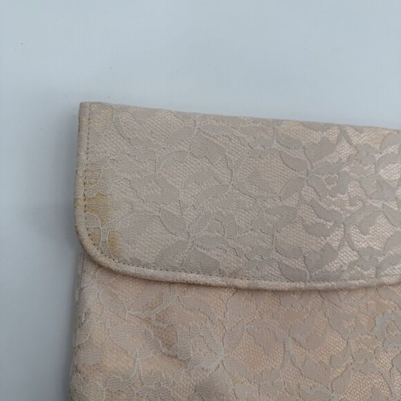 Vintage Unbranded Light Pink Lace Clutch Bag Delicate - Picture 2 of 13